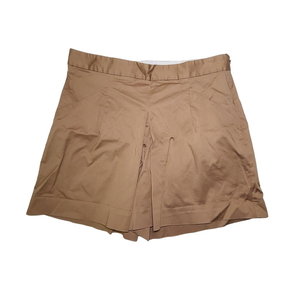 J. Crew Brown Camel Women's Size 6 Skort Cotton Blend Front Pockets Preppy Pleat